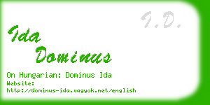 ida dominus business card